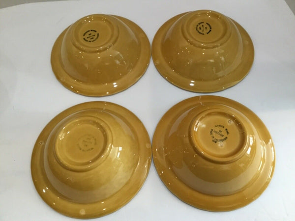Set Of (4) Metlox Vernon Ware San Fernando Gold Bowls Poppy Trail (6-7/8”)