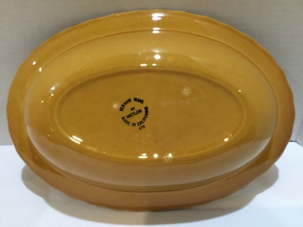Metlox Vernon Ware "San Fernando Gold Poppy Trail" Divided Oval Serving Bowl