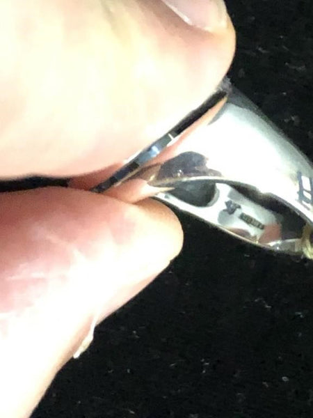 BEAUTIFUL .925 STERLING SILVER RING W/ LIGHT BLUE TOPAZ GEMSTONE (SIZE 7)