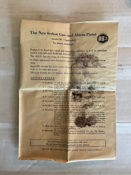 ROHM RG3 THE NEW 6-SHOT GAS AND ALARM PISTOL (NEW IN BOX) UNTESTED!