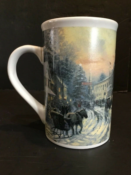 2007 Thomas Kinkade Christmas Celebration Street Scene Coffee Mug