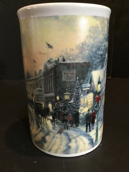 2007 Thomas Kinkade Christmas Celebration Street Scene Coffee Mug